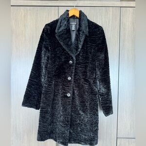 Bebe Black Faux Fur Coat